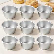 1 Pieza/5 Piezas/10 Piezas Molde de mini pastel de aluminio antiadherente, molde de pudín. Fácil de desmoldar, perfecto para hacer tartaletas, pasteles de crema y pudines. Ideal para Pascua y hornear todos los días. Molde de pastel circular, duradero. - Multicolor - Ver 8