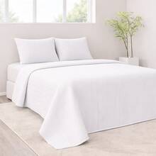 Kynley Bộ chăn ga gối mùa hè, nhẹ và dày dặn, 100% polyester vi sợi, mềm mại và thoáng khí, có 2 kích cỡ và 7 màu sắc, phù hợp với giường có chiều rộng từ 90-150 cm, dễ giặt. ✅ Giao hàng tại Tây Ban Nha trong vòng 48/72 giờ - trắng - Xem 2