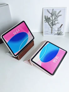 水果元素保护套，兼容 iPad 10.2 英寸（第 10/9/8/7/11 代，A16 芯片，2025 年款）/ Air 4/5 代 10.9 英寸，Galaxy Tab S6 Lite/A9，防摔，带笔槽，支持睡眠/唤醒功能，浪漫礼物。 - 粉色 - 查看 4