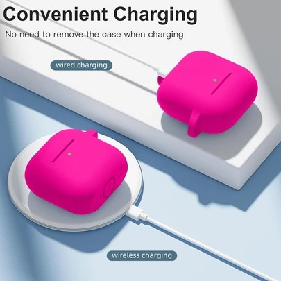 LeroboAirPods Pro 2 Compatible Protective Case, Shockproof And Washable Silicone Case, Compatible With AppleAirPods Pro, Supports Wireless Charging, And Includes A Carabiner.