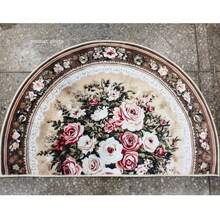 1pc Floral Half-Circle Doormat, Small Rug, Welcome Mat, Carpet, Fan-Shaped Rug, Outdoor Doormat, Kitchen Rug, Home Decor, Front Door Mat, Area Small Rug, Outdoor Mat, Home Decor, Area Rug, Garden Rug, Washable Carpet - Multicolor B - View 7