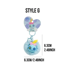 Disney "Lilo & Stitch" Series Plush Pendant Keychain, Cartoon Character Design With Printed Details, Cute Alien Plush Decor Hanging Accessory For Bags, Backpacks Or Keys, Fun Collectible Decoration, Showcasing The Beloved Disney Character Stitch, Suitable As A Meaningful Gift For Friends, Disney Fans, Birthdays, Holidays And Special Occasions - Multicolor - View 15