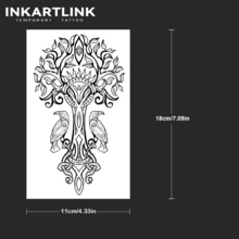 2pcs INKARTLINK Tree Of Life Temporary Waterproof Tattoos, Long-Lasting 1-2 Weeks, Botanical Juice Tattoos Suitable For Men And Women, Must-Have For People And Parties - Black - View 4