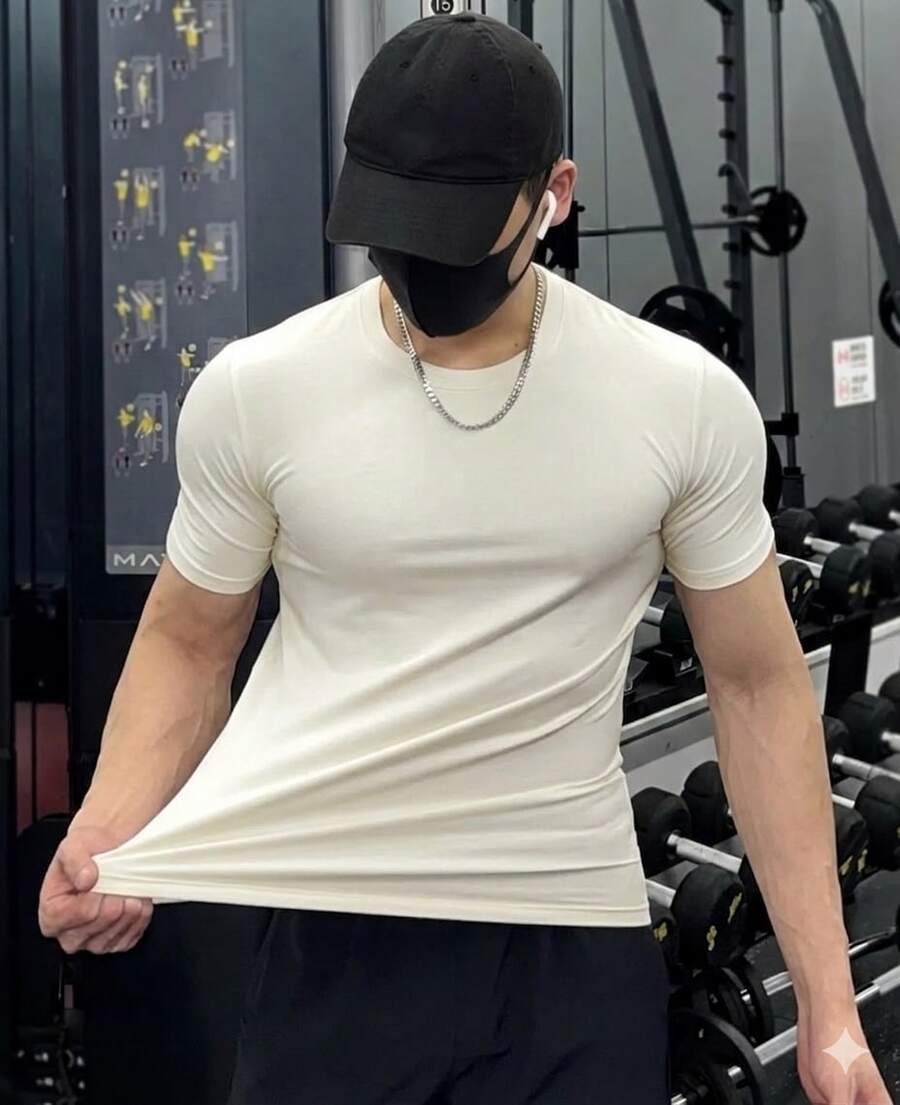Men T-Shirts - 米色 - 查看 1