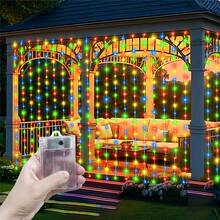 8 Modes Room Bedroom Living Room Window Curtain String Lights, 4 Light Color Options, Suitable For Valentine's Day Decor, Yard Camping Decor, Holiday Lighting Decor, Indoor & Outdoor Decor, Fairy Wreath Decor, Patio Decor, Romantic Atmosphere Room Decor, Sparkling Fairy Lights, Birthday Party Decor, Battery Operated Curtain Lights, Garden Decor, Holiday Lights, Wedding Party Decor Lights, Christmas & Halloween Decorative Lights - Battery Box Curtain Light - View 25