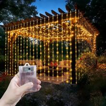 8 Modes Room Bedroom Living Room Window Curtain String Lights, 4 Light Color Options, Suitable For Valentine's Day Decor, Yard Camping Decor, Holiday Lighting Decor, Indoor & Outdoor Decor, Fairy Wreath Decor, Patio Decor, Romantic Atmosphere Room Decor, Sparkling Fairy Lights, Birthday Party Decor, Battery Operated Curtain Lights, Garden Decor, Holiday Lights, Wedding Party Decor Lights, Christmas & Halloween Decorative Lights - Battery Box Curtain Light - View 27