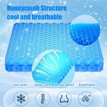 Đệm ngồi gel hình tổ ong mùa hè | Cần thiết cho phụ nữ | Đệm thoáng khí giảm áp lực xương cụt | Thiết kế chống trượt cho sự thoải mái lâu dài | Phù hợp sử dụng tại văn phòng và nhà | Vỏ bền và có thể tháo rời | Giảm áp lực lên lưng dưới và mông | Phụ kiện xe hơi thời trang - Nhiều màu - Xem 6