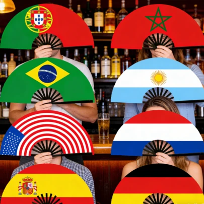1pc[USA, Canada, Mexico World Cup]National Flag Folding Fan, World Cup/Euro Cup Fan Cheering Prop, Multi-Country Flag Foldable Hand Fan, Bar Party Decor, Durable Plastic Ribs, Foldable & Portable, Suitable For Sports Events Cheering / Bar Decor / Photo Props, Essential For 2026 Football Match Cheering Party, Proudly Cheer For Your Team