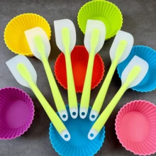 2/4pcs Silicone Spatula Set - Heat Resistant 450°F Flexible Scraper - Non-Stick Kitchen Utensils - Seamless Dishwasher (Lime/Sky Blue/Pink) - Multicolor - View 5
