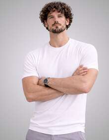 Premium Textured T-Shirt, Men's Casual Textured Knit Shirt - 白色 - 查看 5