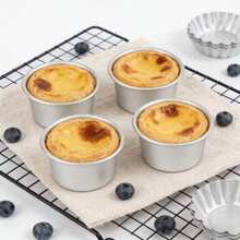 1 Pieza/5 Piezas/10 Piezas Molde de mini pastel de aluminio antiadherente, molde de pudín. Fácil de desmoldar, perfecto para hacer tartaletas, pasteles de crema y pudines. Ideal para Pascua y hornear todos los días. Molde de pastel circular, duradero. - Multicolor - Ver 2