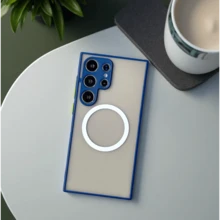 极简亲肤防震磨砂透明后盖，兼容三星 Galaxy S26 Ultra、S25 FE、S26 Plus、A16、A17、A26、A36、A56、A37、A57 智能手机，支持无线充电和磁吸支架 - 藍色 - 查看 19