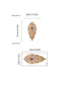 Tranh Mandala Hoa Sáng Tạo, Hoa Mandala Xanh, Thiết Kế Mắt Mandala, Trang Trí Tường Đầu Giường Phòng Ngủ và Phông Nền Phòng Khách, Tranh Trang Trí Nhà Cửa, Hình Dán PVC. Tranh Trang Trí Tường, Trang Trí Phòng. Chống thấm nước, Chống dầu, Chống bám bẩn, Hình Dán Vinyl Trang Trí, Thích Hợp Cho Trang Trí Nhà Cửa Tự Làm Trong Nhà Bếp, Phòng Tắm, Lò Sưởi và Các Không Gian Khác. - Hình dán tường Mandala - Xem 10