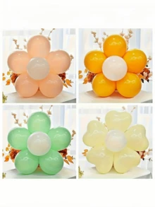 100/50/25/16/12 piezas Clip de globo con molde de flor colorido Soporte fijador para decoración de fiesta de boda y cumpleaños Accesorios DIY para globos - Hebilla de doble capa con forma de flor de ciruelo - Ver 6