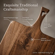 Grande tagliere con manico, tagliere di legno, tagliere da cucina, blocco da macellaio, accessorio da cucina, campeggio, tavoletta di legno, tagliere per la colazione, tagliere multifunzione in legno di palissandro - Design extra spesso reversibile - Ideale per tagliare carne, formaggio, cibi , pane, verdure, frutta e presentazione di alimenti, può essere anche usato come vassoio e piatto da portata in legno - Robusto e durevole, accessorio da cucina - Visualizzare 8