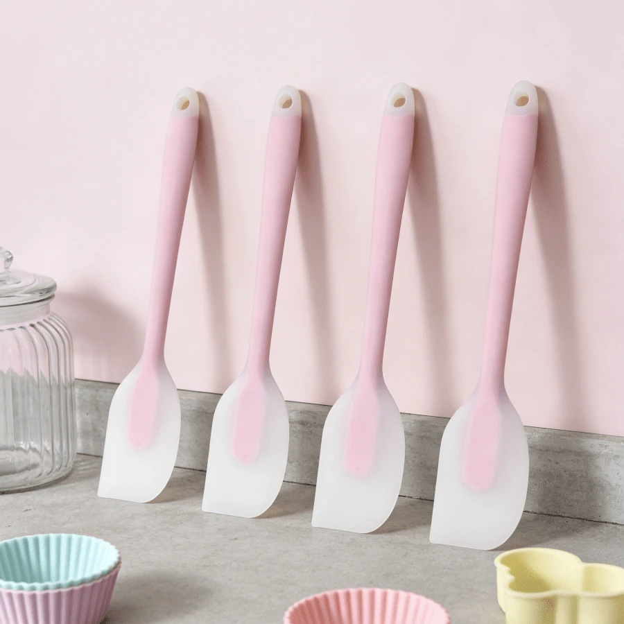 2/4pcs Silicone Spatula Set, 450°F Heat Resistant Soft Flip Spatula - Non-Stick, Dishwasher - Lime/Sky Blue/Pink - Multicolor - View 1