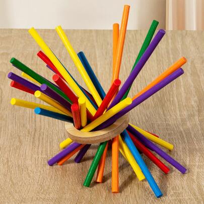 Trò chơi xếp que gỗ giữ thăng bằng, trò chơi bàn cờ cổ điển dành cho người lớn, lựa chọn tuyệt vời cho các bữa tiệc trò chơi.