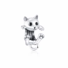 1颗可爱宠物狗猫吊坠珠 - 925纯银镀层DIY珠子，适用于手链饰品制作 - 彩色 - 查看 11