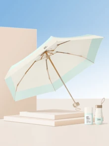 Portable Women's Sun Protection Umbrella, Dual-Use 5-Fold Ultralight Compact Umbrella, UV Protection, Sunshade And Rainproof - Multicolor - View 13