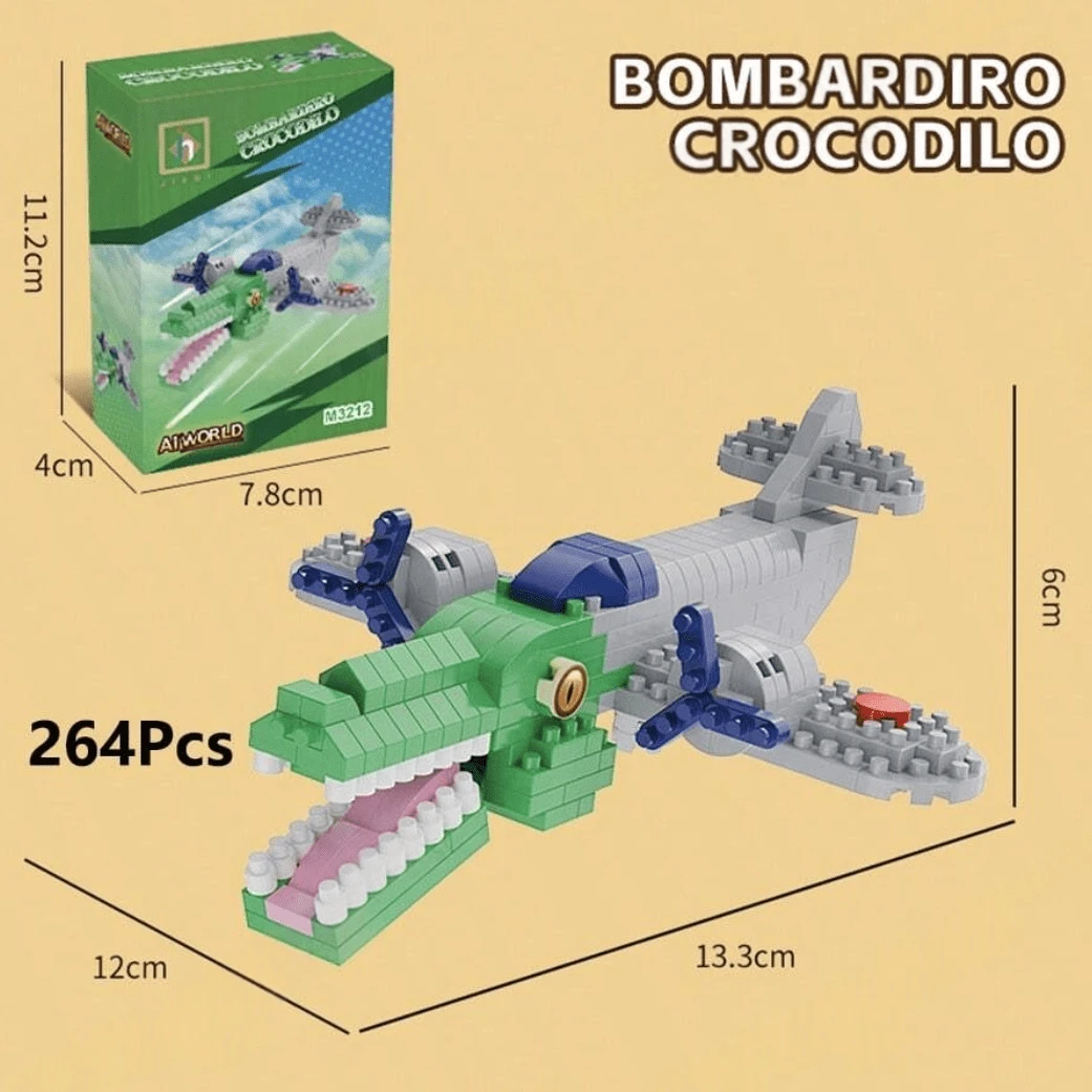 Tung Tung Sahur Character Building Blocks Toy, Tralalero Tralala, LiriLi Larrla, Boneca Ambalam Character Building Blocks Toy, Party Gift - Multicolor - View 1