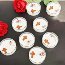 1 chiếc/hộp, Nến thơm cầu nguyện chúc phúc mới, Sáp đậu nành tự nhiên, Trang trí lễ cưới/cầu hôn/Tạo không gian cầu nguyện/chúc phúc/thiền định, Quà lưu niệm, Quà tặng ngày lễ - trắng - Xem 5