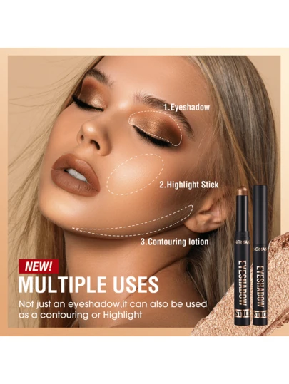 Set de 8 colores de barras de sombra de ojos mate LANGMANNI, profesional, de colores brillantes para contorno y resaltado. Sombras de ojos en crema, resistentes al agua, de larga duración y alto nivel de pigmentación.