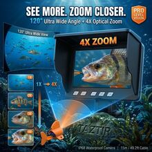 Professional HD Underwater Fishing Camera Kit With 4X Zoom, IP68 Waterproof Night Vision Fish Finder, 5500mAh Battery & Anti-Glare IPS Monitor For Ice/Boat/Lake Fishing, Complete Gear Set - Bộ - Xem 2