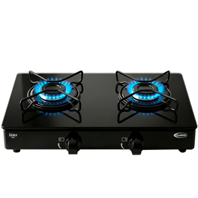 Fogão Cooktop de Mesa Portátil a Gás 2 Bocas Ultra Chama Vidro Temperado Clarice