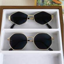 2pcs Polygonal Metal Women's Fashion Glasses - Multicolor - View 1