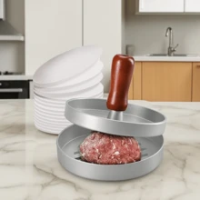 New Household Hamburger Meat Press, Commercial Hamburger Mold Meat Patty Maker - Silver - View 3