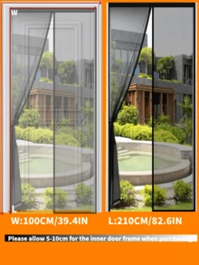 Màn chống muỗi từ tính mới năm 2026, chiều rộng 100/120/140cm, chiều dài 240cm - Chất liệu lưới mịn, màn chống muỗi dạng lều có nam châm toàn bộ, có thể đóng riêng lẻ cho ban công, dễ dàng lắp đặt (Đen/Trắng) Màn cửa chống muỗi mùa hè - màu đen - Xem 17