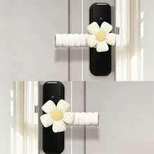 2pcs Cute Fresh Ripple Flower Door Handle Covers Ins Anti-Bump Anti-Static, Protective Covers For Door Handles, Anti-Collision Decoration - Multicolor - View 1