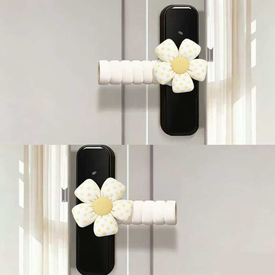 2pcs Cute Fresh Ripple Flower Door Handle Covers Ins Anti-Bump Anti-Static, Protective Covers For Door Handles, Anti-Collision Decoration - Multicolor - View 1
