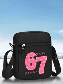 1顶粉色“67”数字印花男女通用弯檐棒球帽，街头时尚户外运动帽，适合日常佩戴和送礼，夏季、海滩、假日、节日、旅行 - 多色 - 查看 12