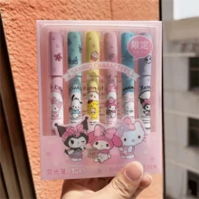 SANRIO 三丽鸥 Hello Kitty、Kuromi、Melody 和 Cinnamon 荧光笔套装（6/12 支装） - 可爱动漫人物荧光笔，笔帽也十分可爱，适合学校、办公用品、流行文化礼品及收藏、情人节、婚礼、生日礼物、旅行用品、书写、绘画等场合。 - 彩色 - 查看 11