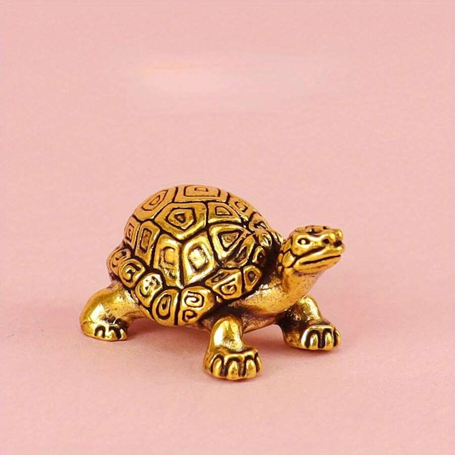 Brass Turtle Craft Decoration For Home Decoration, No Need For Electricity, Suitable For Christmas And Easter Decoration, Spring Home Decoration, Collecting Statues - 1PC - View 1