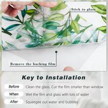 1 pieza Película estática de ventana con diseño vintage de rosa y flores de arcoíris, protección de privacidad, bloqueo UV, adecuada para decoración de ventanas en el hogar, cocina, oficina y baño, removible y reutilizable, crea un efecto único de vidrio de colores - Multicolor - Ver 3