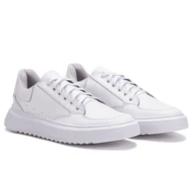 Men's Lace-Up Sneakers, Modern Casual Style, High Sole, Comfortable, Soft Lined Insole - 白色 - 查看 3