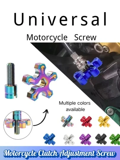 ProfesMotor M8 Universal Motorcycle Clutch Cable Adjuster Screw - Premium Aluminum Alloy Handlebar Tuning Accessories For Off-Road Motorbike Clutches & Cables - Available In Black, Red, Blue, Gold, Silver, Titanium