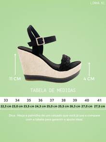 Wedge Sandal High Heel 11cm Blogger With Platform And Comfortable - OFF - View 7