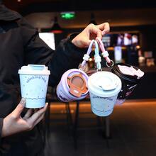 高品质双层不锈钢保温水瓶，可爱便捷的男女通用情侣杯，车载/办公咖啡/牛奶礼品杯 - 彩色 - 查看 5