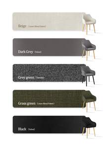 Modern Vertical-Stripe Upholstered Dining Chairs With Armrests And Solid Wood Legs For Dining Room, Kitchen, Living Room - Set Of 2 / Set Of 4 / Set Of 6--Grey Green-Chenille - Grey Green - View 10
