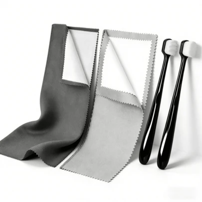 珠宝抛光布套装，可重复使用的珠宝清洁布，抗氧化抛光布，适用于戒指、项链和手镯，实用珠宝护理工具