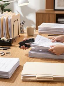 Suministros de papelería exquisitos, grapadora de escritorio tipo macaron, adecuada para oficina, hogar, escuela y uso multipropósito - Múltiples estilos 1 - Ver 8