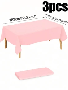 1/3 包粉色一次性塑料桌布，浅粉色长方形一次性桌布，适用于派对、生日、婚礼、野餐、家庭厨房餐桌装饰 - A - 查看 8
