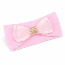 Baby Slippers And Headband Set For Newborns With Rhinestones And Assorted Bows - Baby Pink - View 4