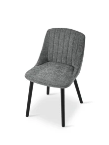 Modern Minimalist Vertical-Stripe Upholstered Dining Chairs With Ergonomic Back & Solid Wood Legs For Living Room, Kitchen, Bedroom - Set Of 2 / Set Of 4 / Set Of 6--Grey Green-Chenille - Grey Green - View 7