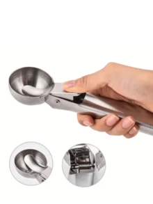 2件装不锈钢双用途冰淇淋勺，冰淇淋勺和水果勺，多功能冰淇淋勺 - 彩色 - 查看 2