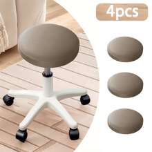 1/4/6件装圆形吧台凳套，防水弹力可拆卸坐垫套 - 彩色 - 查看 23
