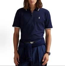 Polo Ralph Lauren Men's Classic Stretch Mesh Short Sleeve Polo With Embroidered Logo - Navy - View 2
